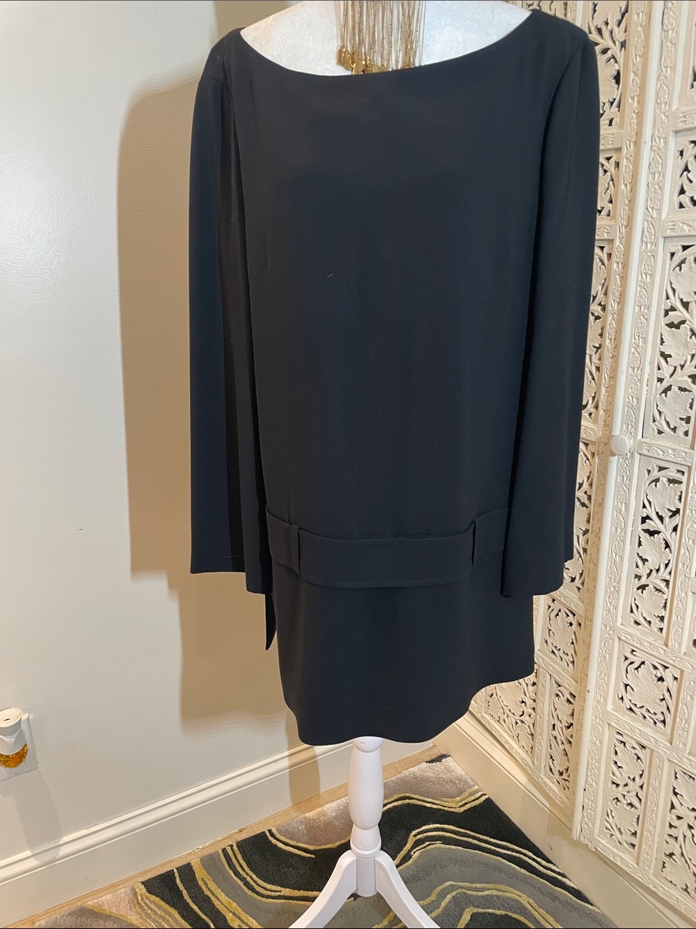 Isaac Mizrahi Black Long-Sleeve Shift Tunic